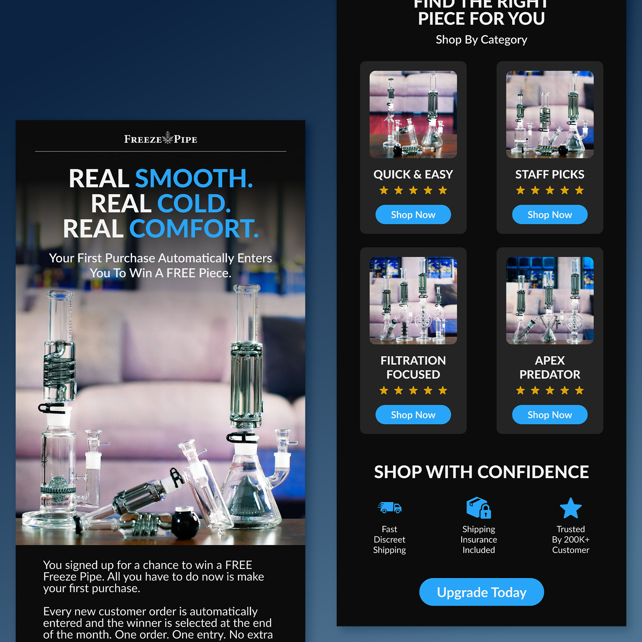 Freeze Pipe Welcome Email Design